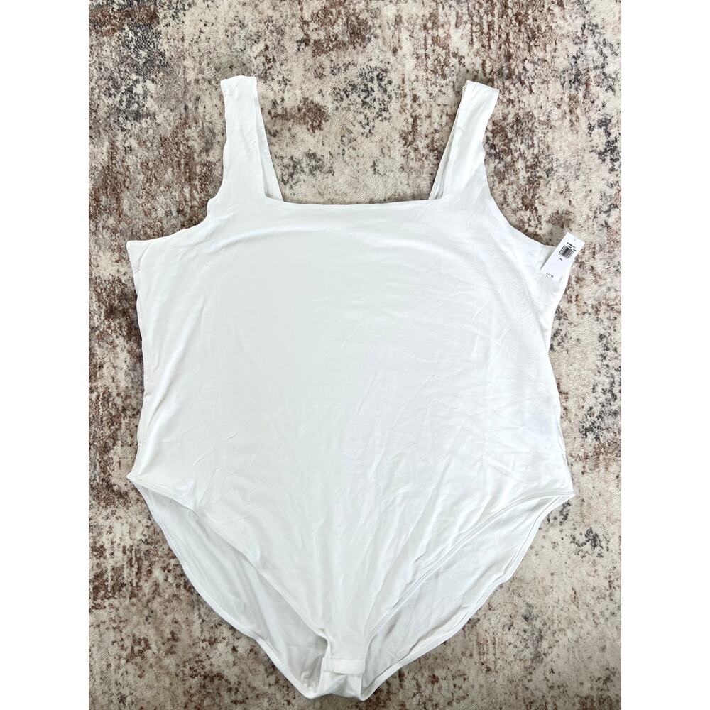 NWT Old Navy White Square Neck Shaping Bodysuit Women's 4X - Picture 3 of 7